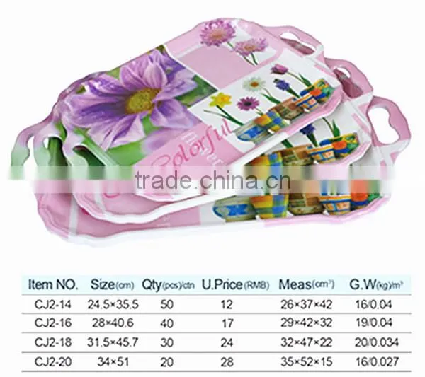 (W23.5XL33cm) Melamine Handle Tray