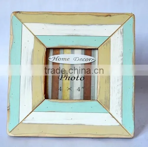 antique washed white multi opening wooden photo frame