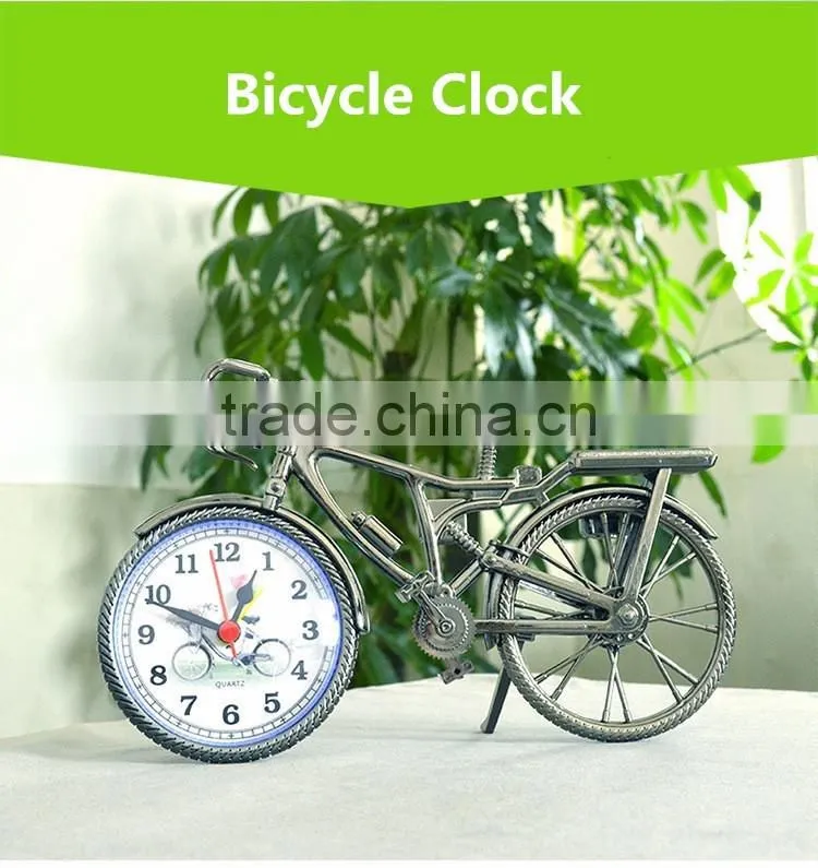 Classic European Style Creative Bicycle Shape Clock, Hot-sale Home Desk Decorative Bicycle Design Clock