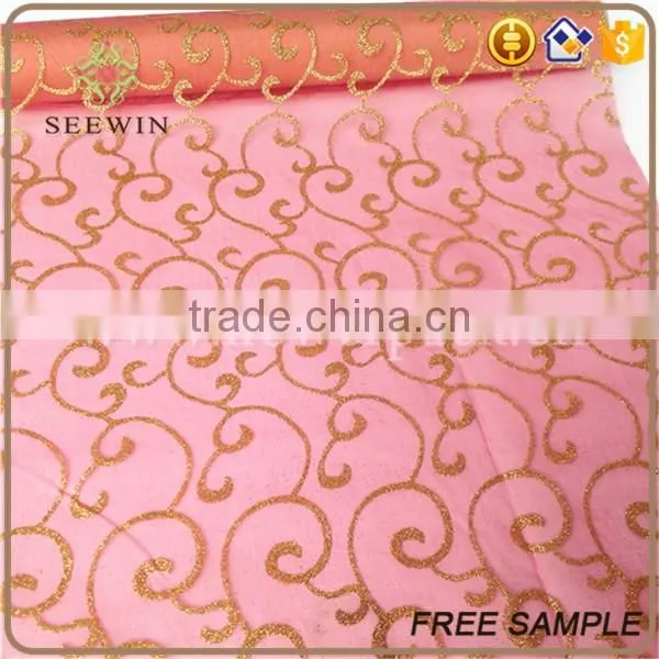 bronze printing sheer organza rolls