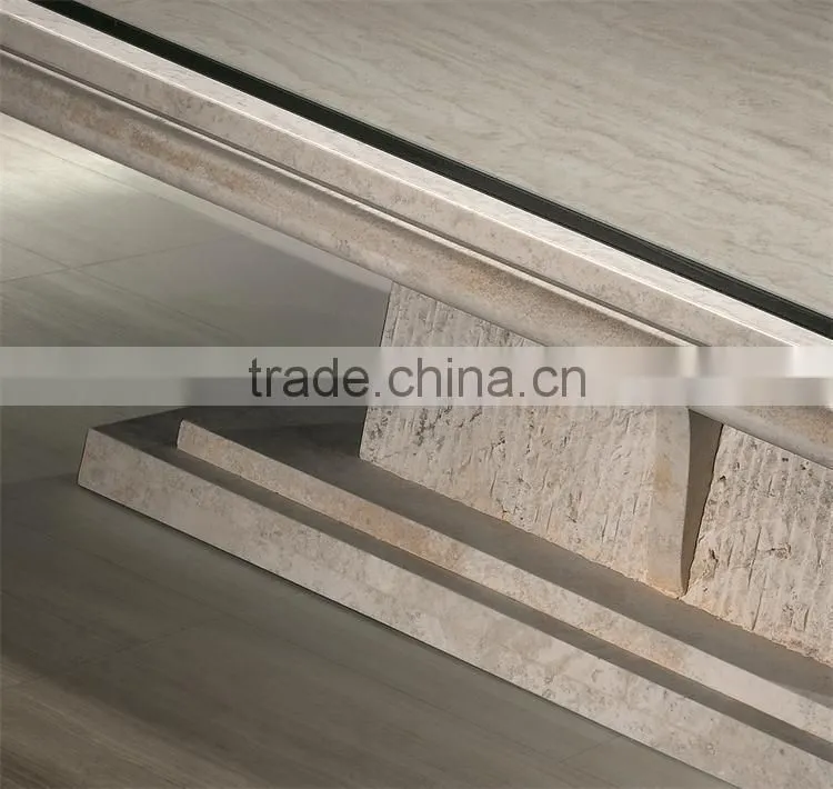 modern glass top white marble travertine coffee table for home used