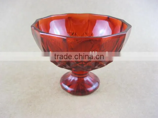 colorful ice cream cold drink glass cup with base