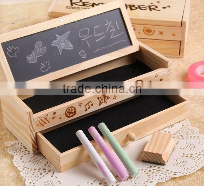 big capacity children double drawer pencil-box