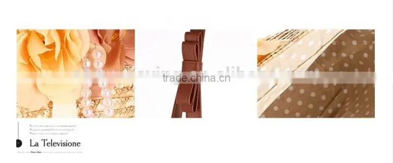 Wholesale decorative lovely woven straw bag corn husk bag with leather handles