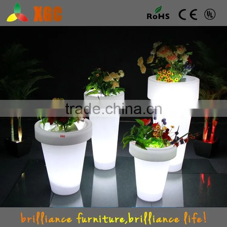Lighting up plastic decorative flower pots, outdoor flower pot GD120
