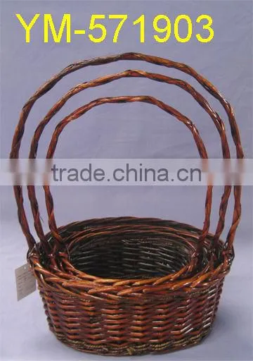 New Design Handmade Willow Flower Basket With Handle ,Good quality