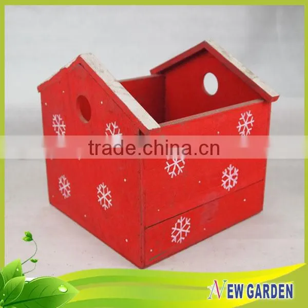 China Supplier Mini Size Clay Pot ,House Shape Red and Green Planter