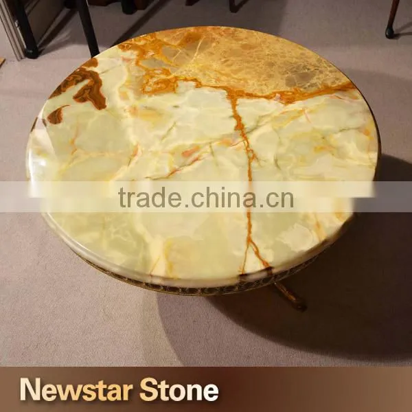 Chinese popular polished onyx dining table marble