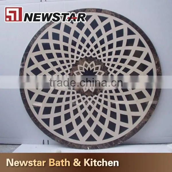 China polished round waterjet marble