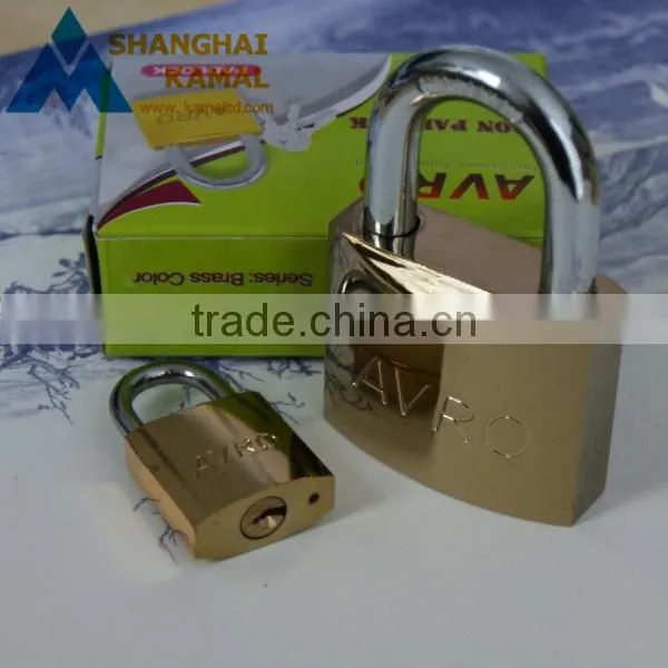 Golden plated iron padlock
