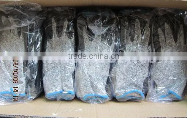 DDSAFETY 2017 13G HPPE PU Coated Safety Gloves Cut And Chemical Resistant Safety Work Gloves