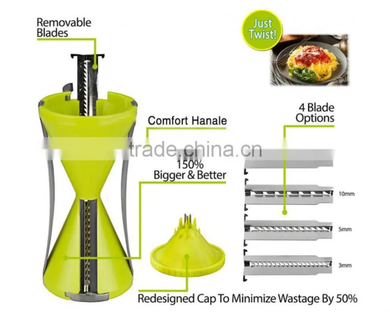 2015 new Spiral Vegetable Slicer/Spiral Cutter/Easy Operation Stainless Steel Vegetable Slicer