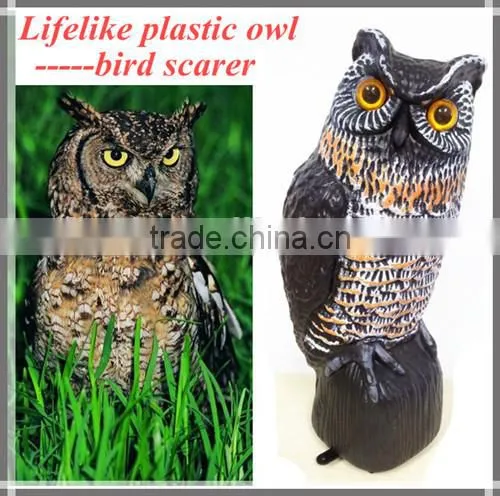 popular Hoot Solar scarecrow PE Detective water proof detterent Garden solar powered bird scare electronic plastic sonsor owl