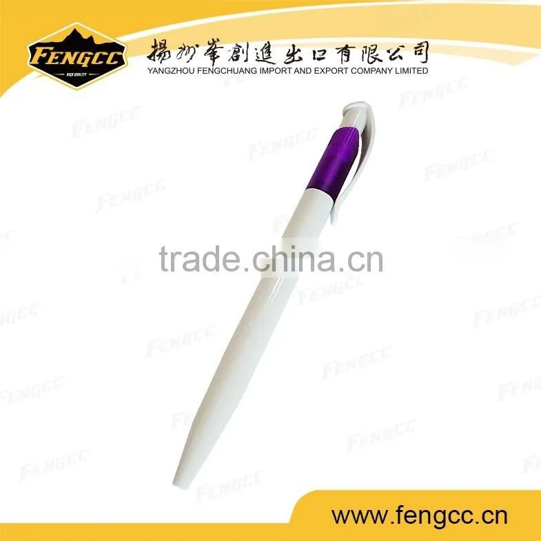 Best sale custom logo hotel plastic ball point pen / gel ink pen for white color