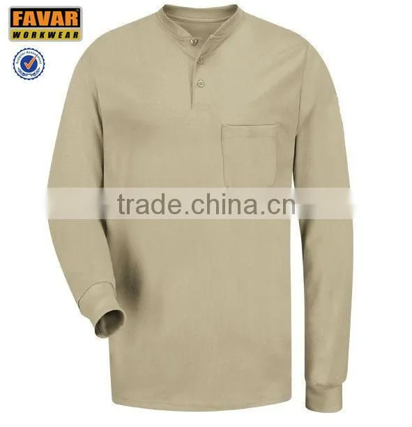 mens khaki flame resistant cotton T shirt FR T-shirt
