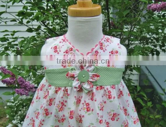 Top quanlity toddler clothing flower printing korea children clothes wholesale ruffle boutique clothes sets