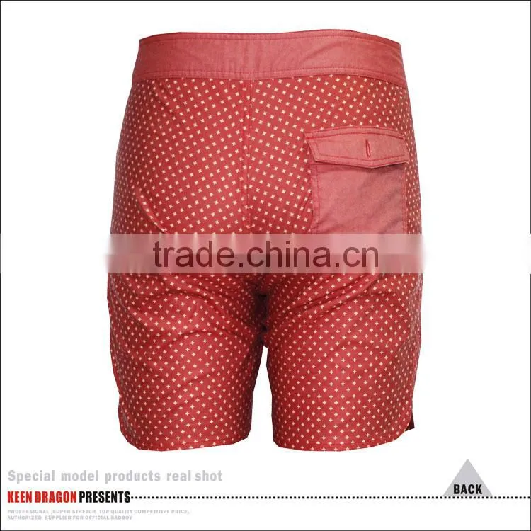 Men's 19" Length All-over Yardage Print Beach Short with Cotton Poplin Fabric