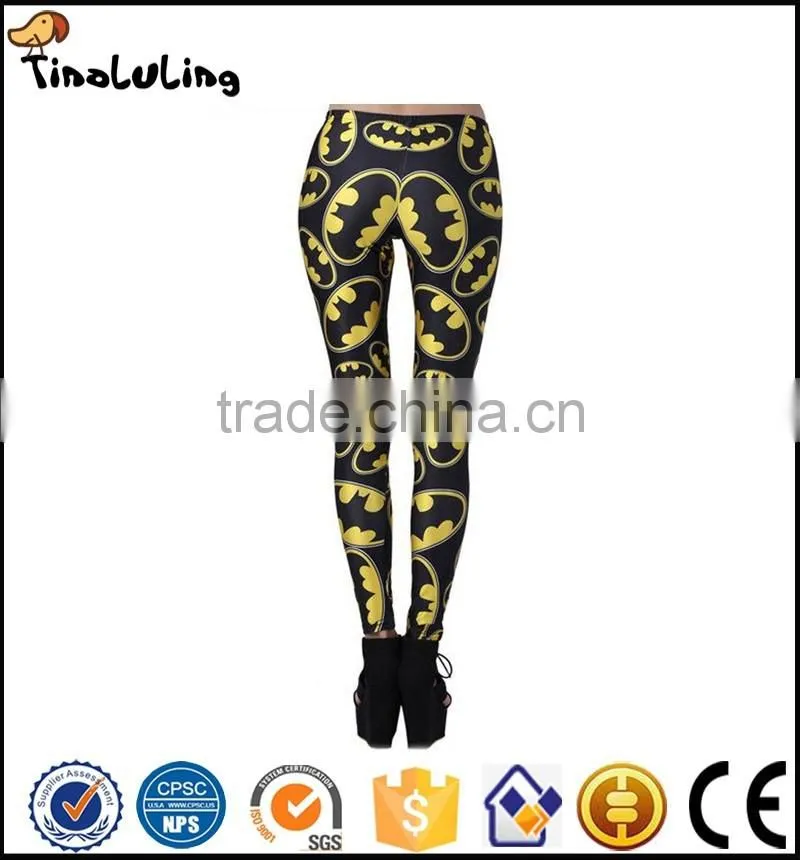 New Top Quality spring autumn Fashion New Women Leggins High Waist Cartoon Badge Legins Printed Skinny Leggings
