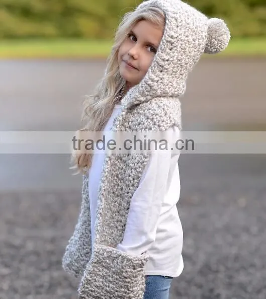 Wholesale Fashion Knit Scarf With Pockets Baby Scarf