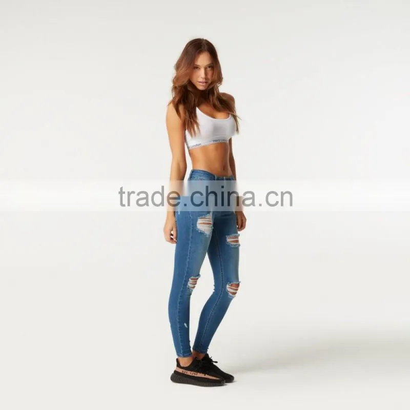 women skinny rips jeans 2017