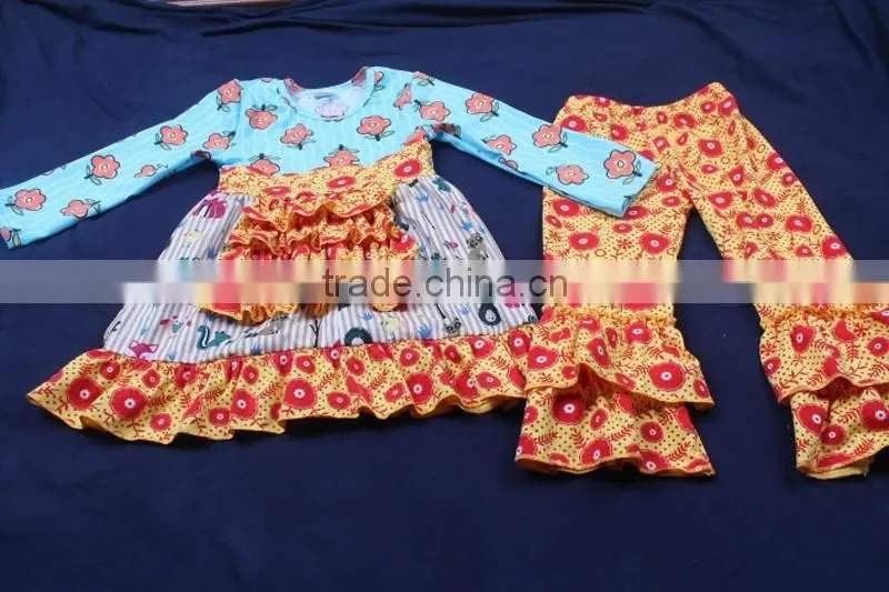 Flower Frilly Ruffle Pattern Beautiful Teen Girl Clothing Set LBYTZ001-47