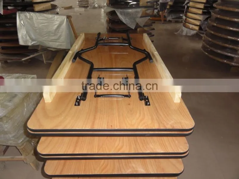 high quality plywood folding long table/plywood rectangular banquet table