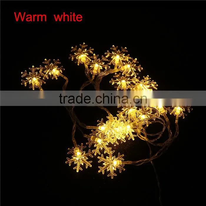 PVC LED String Fairy Lights Christmas Wedding Party Decor Transparent Clear Christmas Snowflake 2.5m long