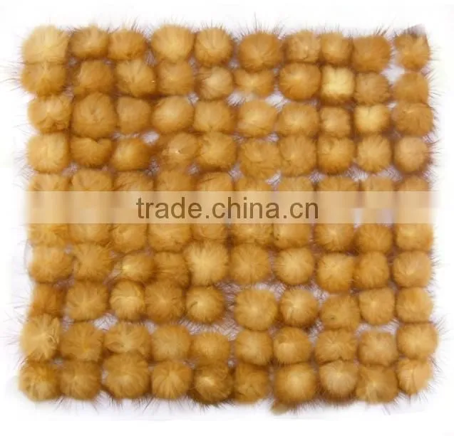 2014 Top Quality Yellow Mink Fur Ball for Garment Accessory,Dress Accessory,Shoe Accessory