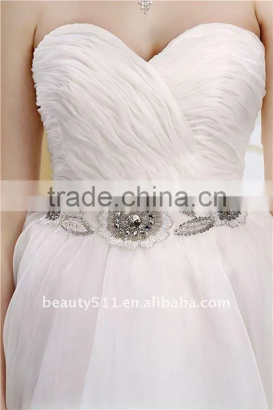party dress factory Fashionable Organza White Wedding Cocktail Dress Bridesmaid Dress AS024