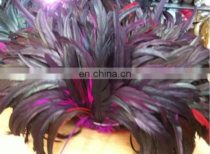 Wholesale 30-40cm bright pink rooster tail feathers