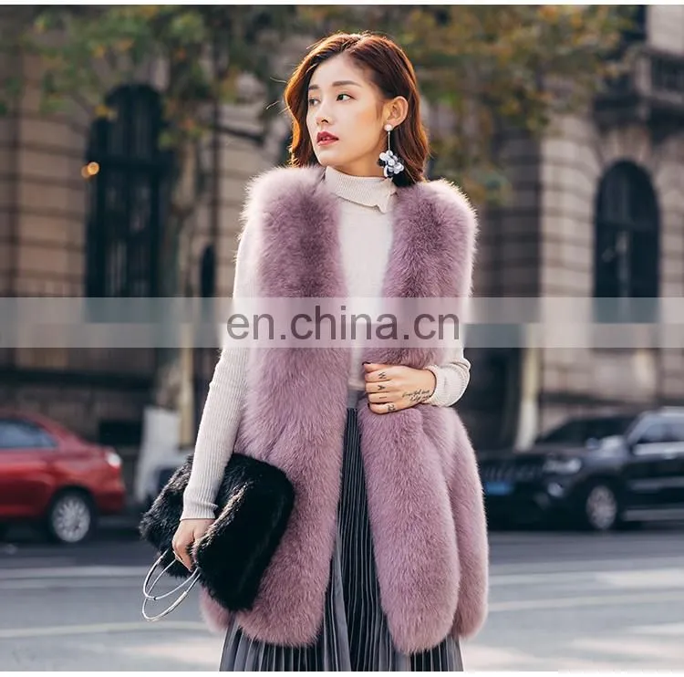 2016 Fashionable and Comfortable Women Vest Girl Apparel Natural Real Fur Vest