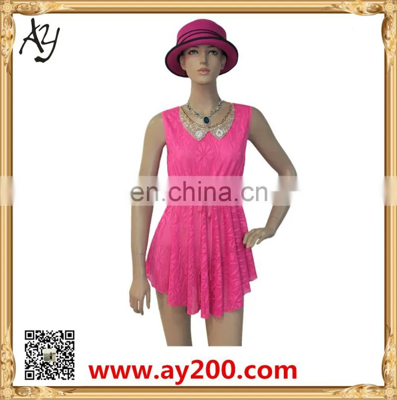 The casual sleeveless style design women shirt dresses