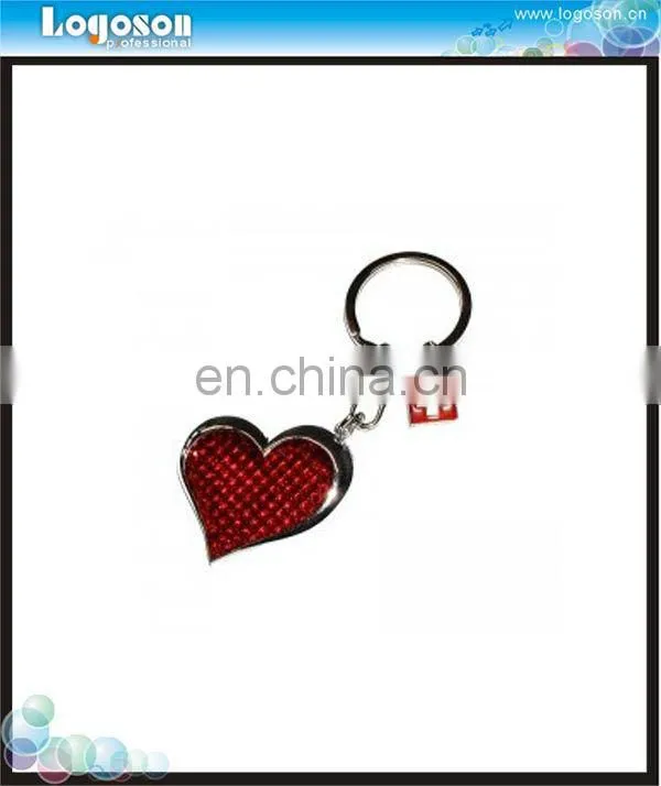 Fashion Heart Shape Metal Crystal Keychain Heart Diamond Keychain