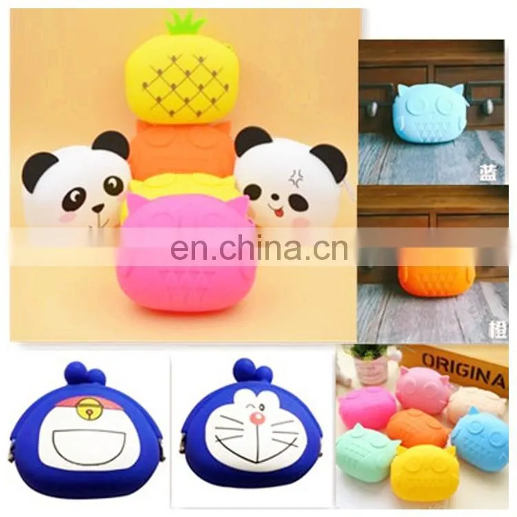 Promotion Mini Owl Shape Coin Bag Women Clutch Key Purse Pouch Silicone Fancy Ladies Cartoon Wallet