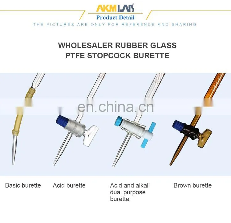 AKM LAB Glass Burette Set With PTFE Stopcock