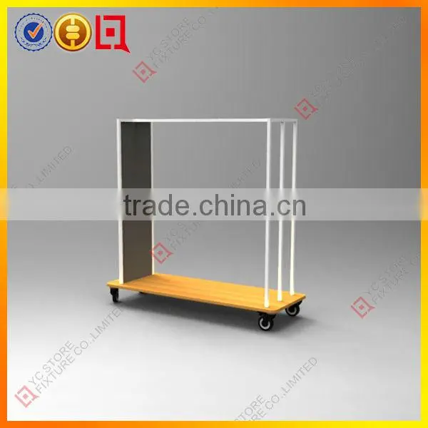 Clothes display rack with wheels