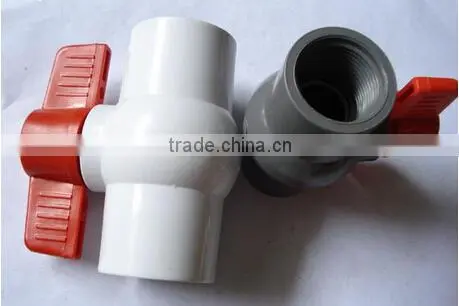 compact white upvc ball valve SOCKET/THREAD style