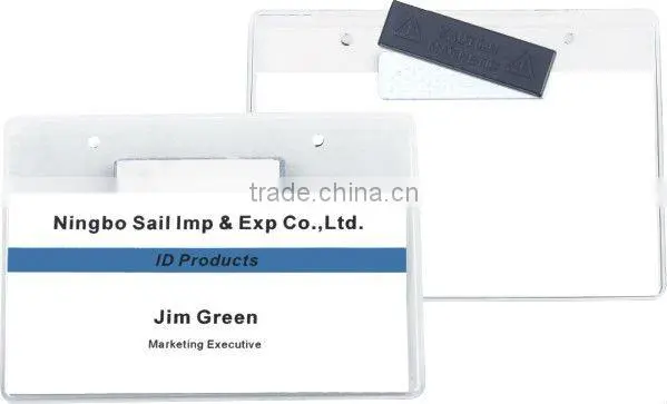 PVC badge card holder with clip / business card holder / pvc job card holder