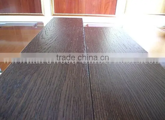Multilayer UV oil black stained oak engineered wood flooring