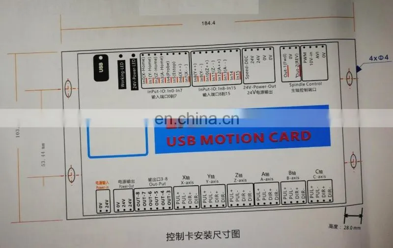 USB 2MHz Mach4 CNC 3Axis 4 Axis 6Axis Motion Control Card CNC Breakout Board for Machine Centre