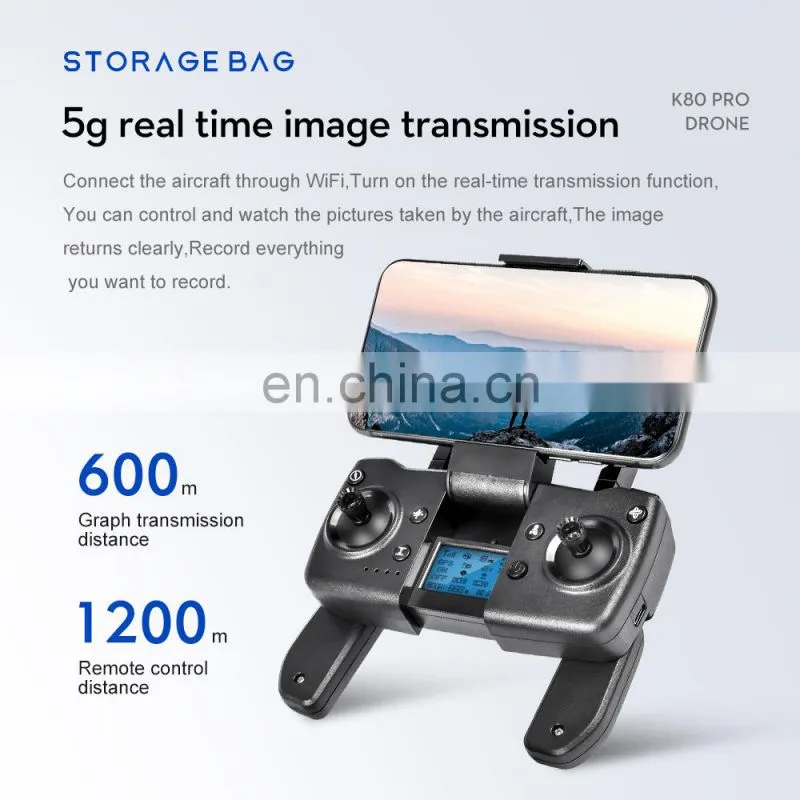 Wholesale K80 Pro Max 360 Degrees Obstacle Avoidance 8K HD Dual Camera 5G WIFI FPV Foldable RC Quadcopter Kid Toy Drones