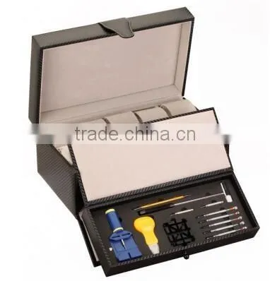 Custom Watch Repair Kit Carbon Fiber Pattern Watch Case,Watch display storage box