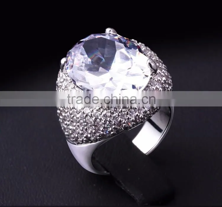 On Sale Fall 2016 Bridal Jewelry Big Zircon Crystal Propose Gorgeous Oval Ring