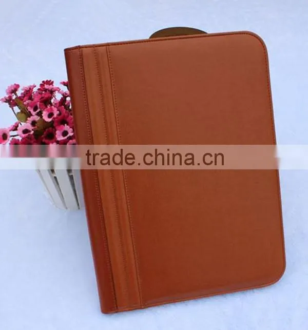 A4 size zipper portfolio organizer with card holder