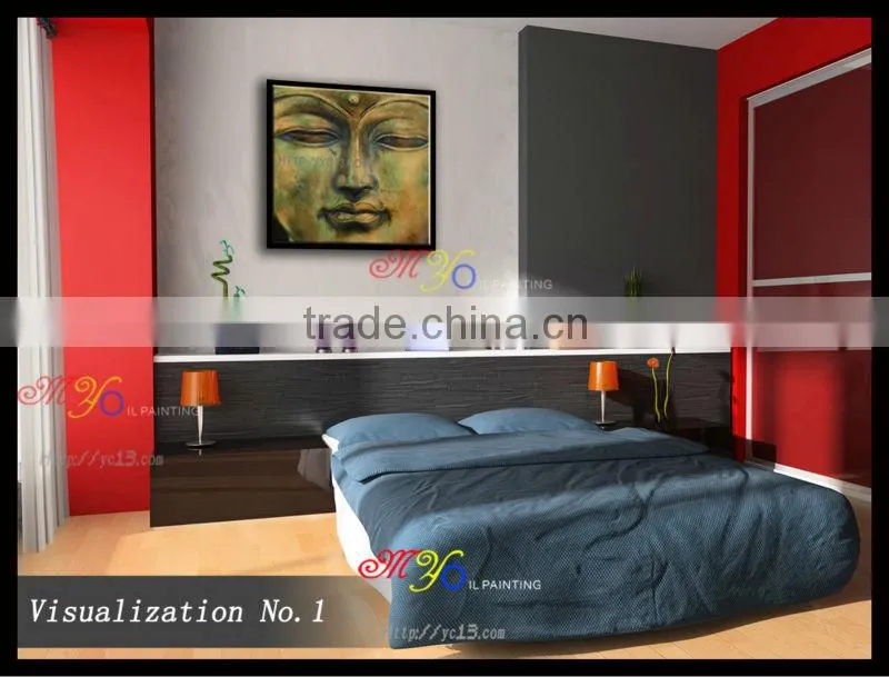 oil painting on canvas decoration green buddha hand painted