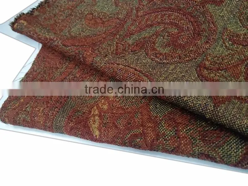 Red Jacquard sofa fabric recycled polyester fabric