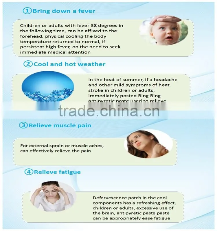 Factory Supply Baby and Adult Fever Reducing Cool Patch