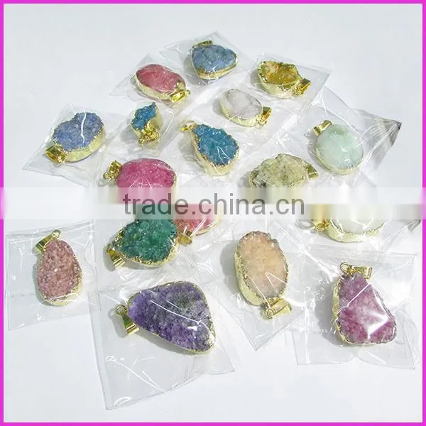 JF6779ga natural amethyst double terminated horizontal point pendants with gold bail clasp