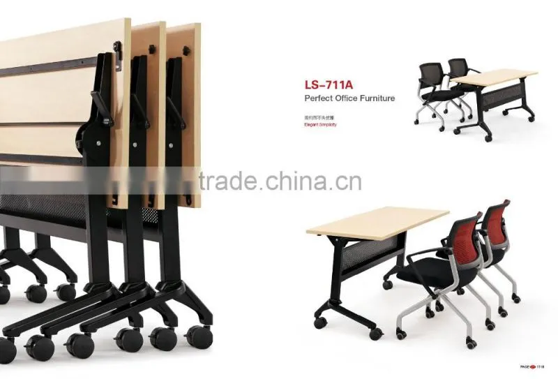 office furniture steel metal folding table for training meeting