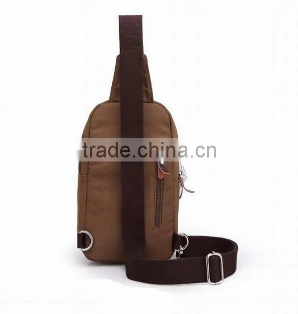 Men Vintage retro Canvas chest bag with shoulder canvas satchel bag tote bag
